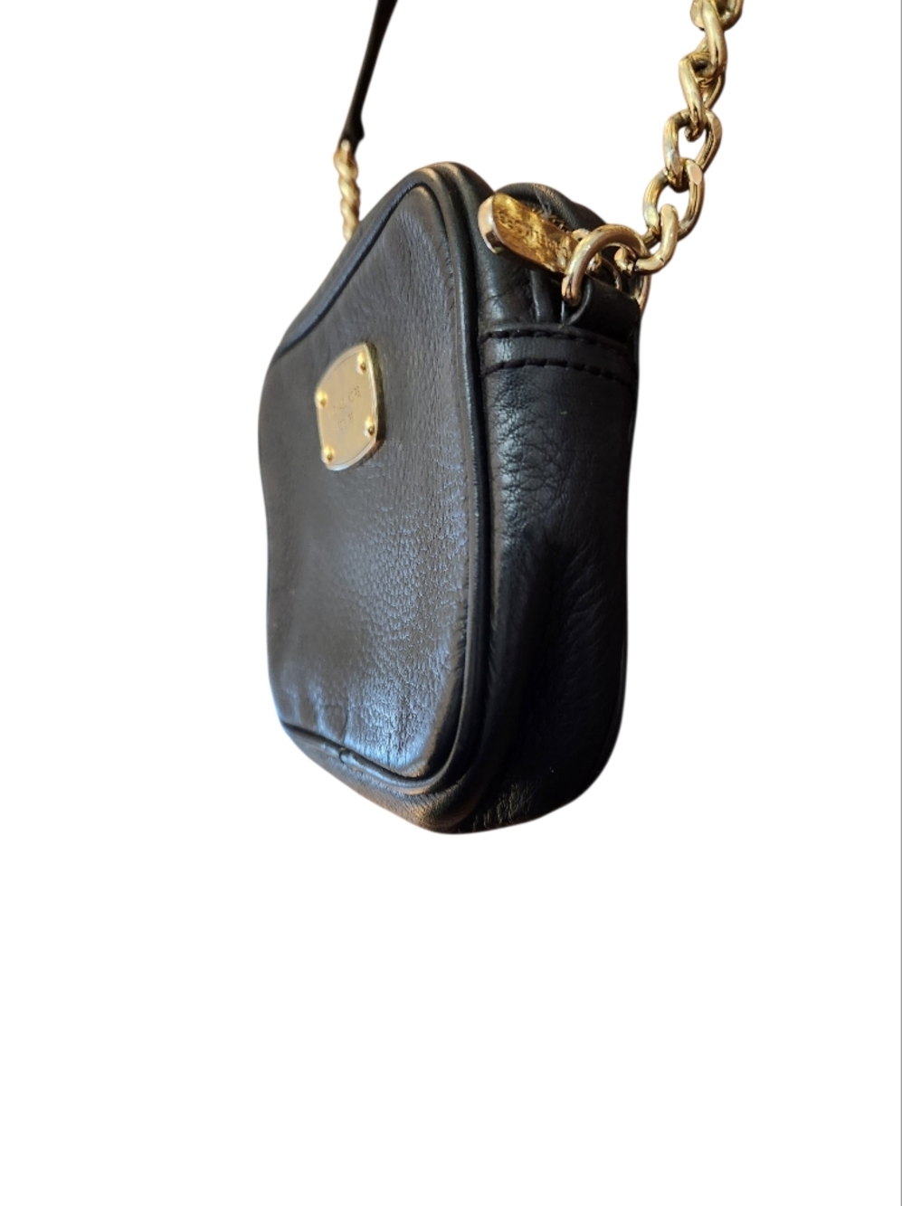 Micheal Kors Black Pebbled Leather Crossbody Bag with Gold Plate Preloved - Picture 5 of 7